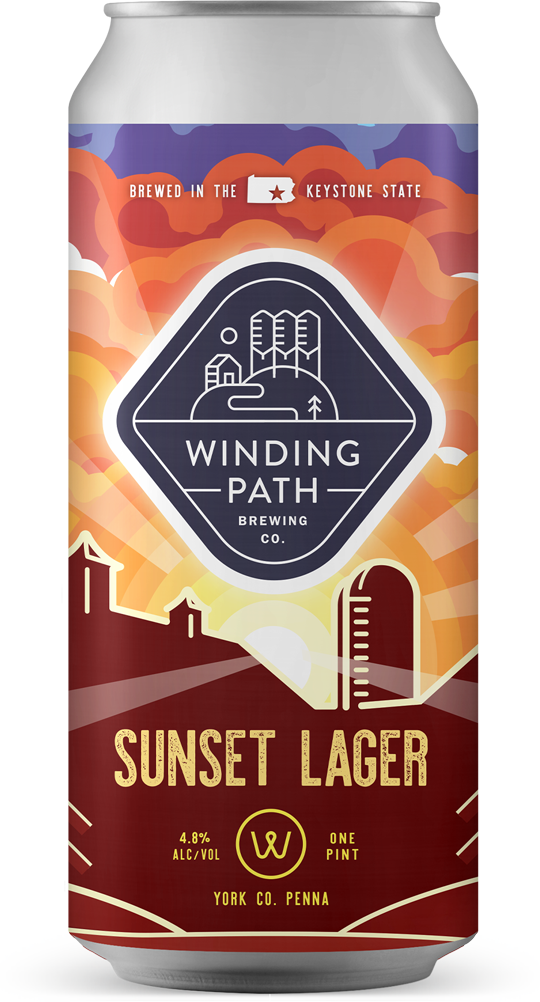 Winding Path Brewing Co. Can: Sunset Lager