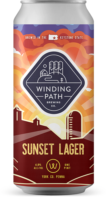 Winding Path Brewing Co. Can: Sunset Lager