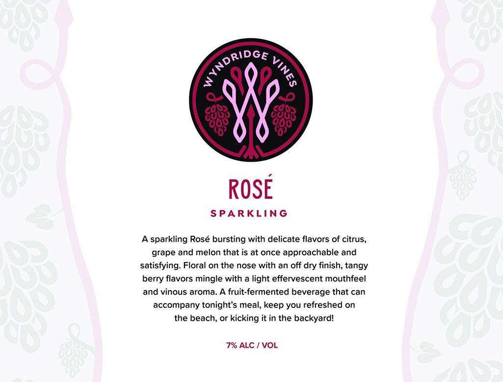 Wyndridge Vines Rosé Label